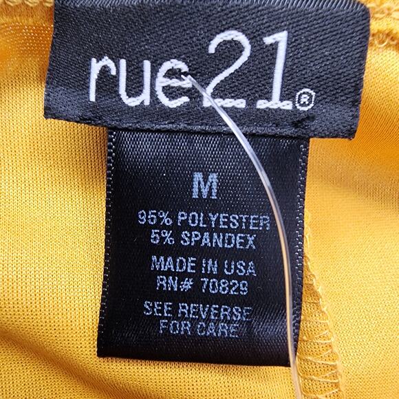 NEW Rue21 Dress Size M Yellow Faux Wrap Spaghetti Strap Mini Stretch Party - Picture 4 of 9